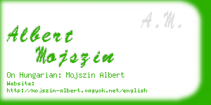 albert mojszin business card